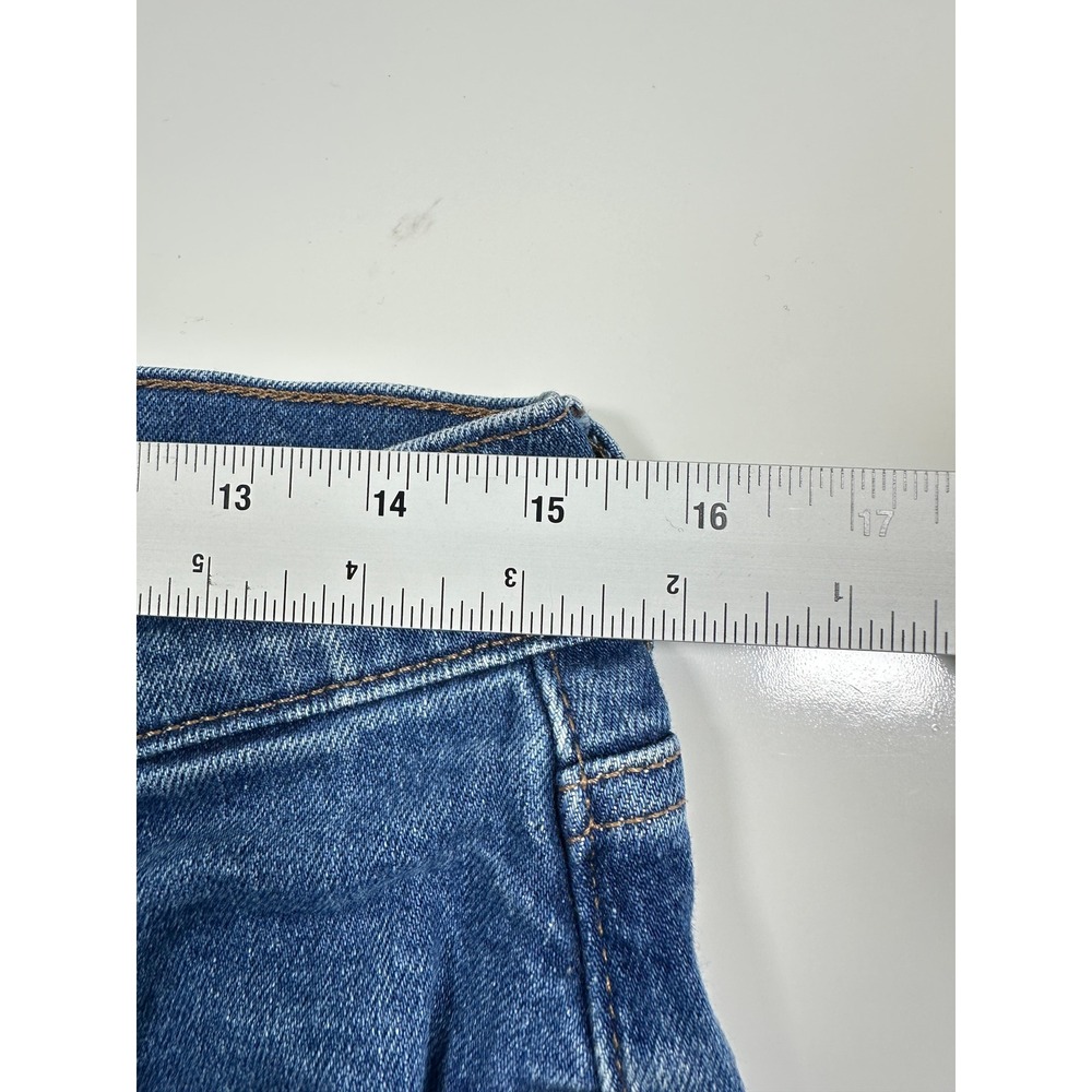 Old Navy Womens High Waisted Denim Shorts Medium Wash Raw Hem Cuffed Size 12 - Picture 11 of 13